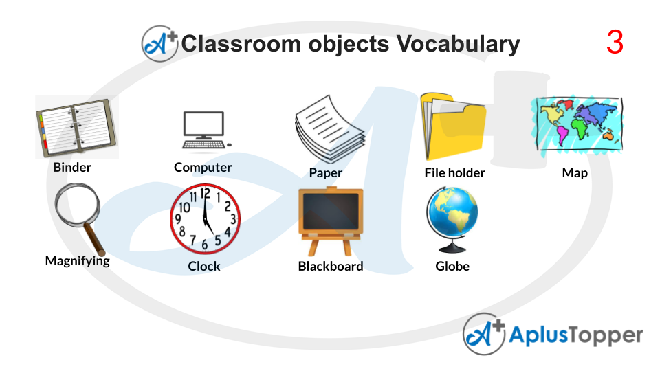 Classroom Objects Vocabulary With Images