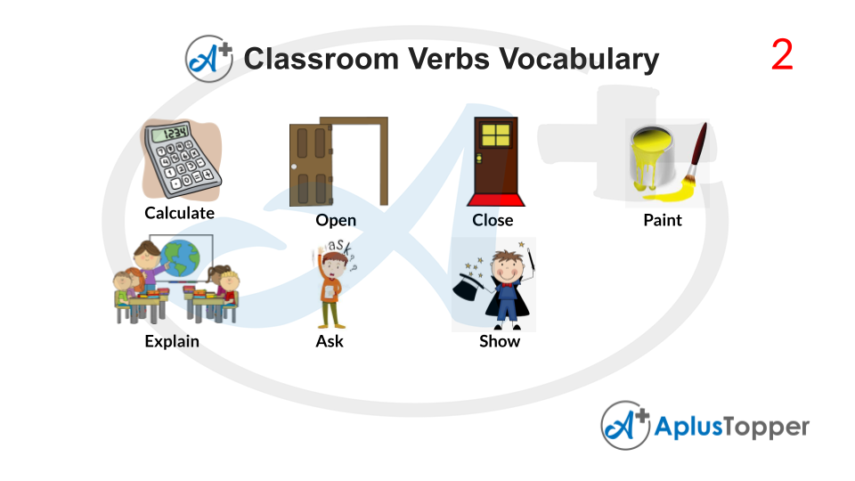 Classroom Verbs Vocabulary With Images