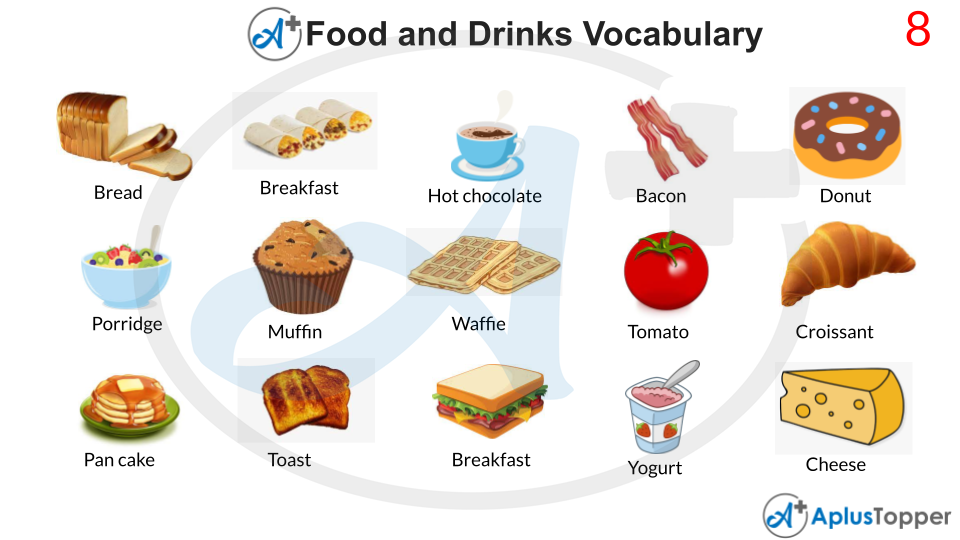 Food and Drinks Vocabulary Matching Worksheet