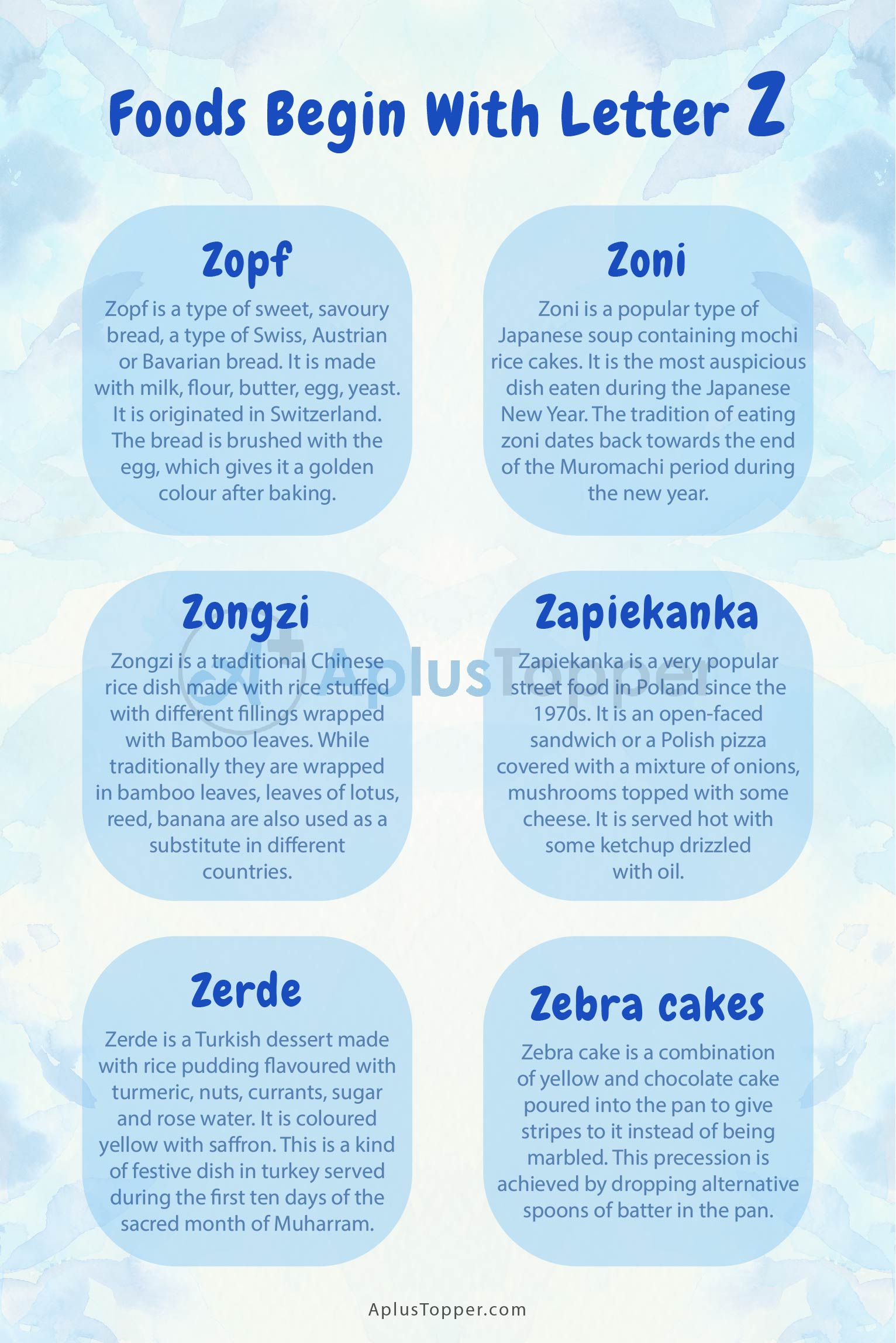 Foods that Start with Z 2