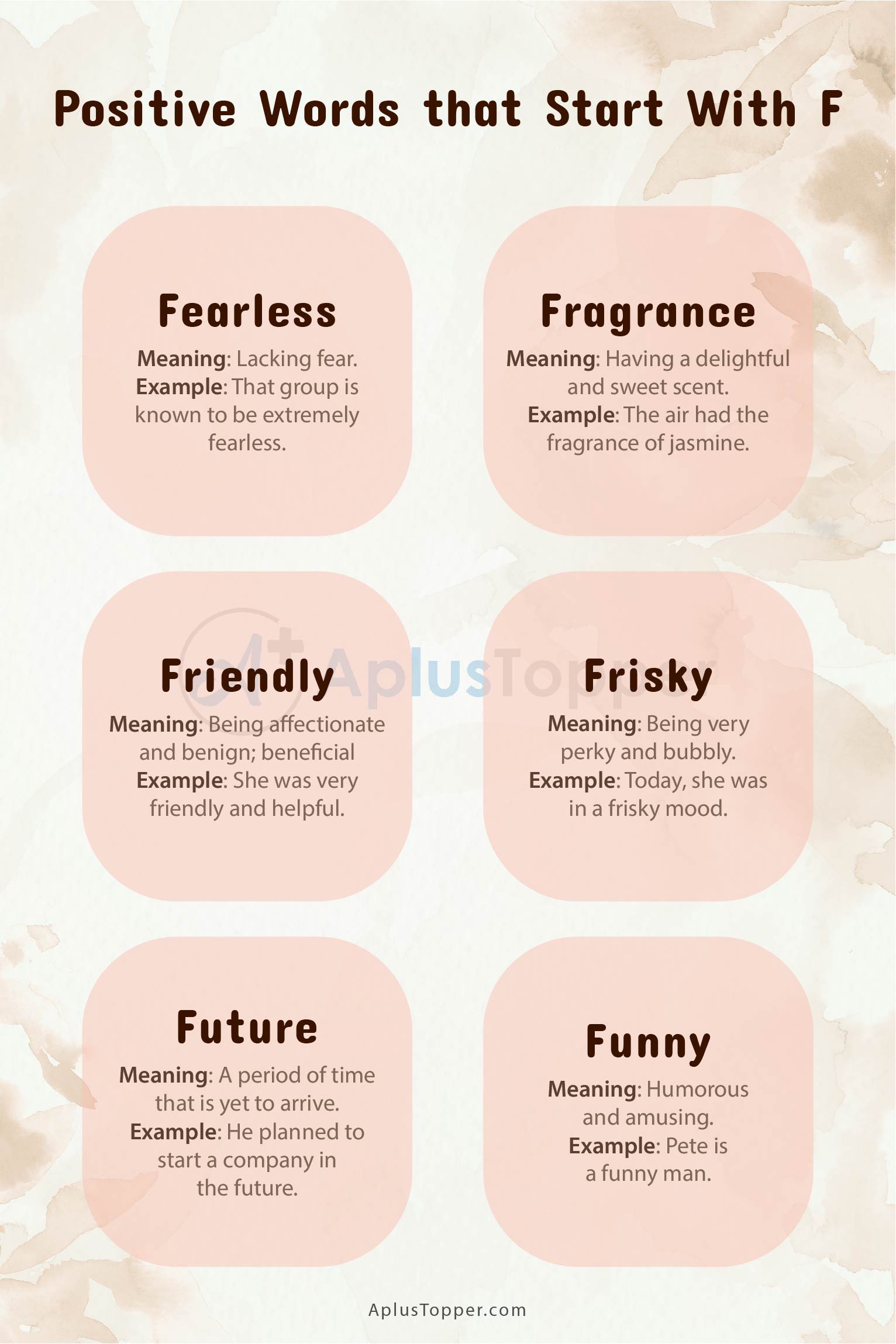 Positive Words that Start With F | List of 48 Positive Words Starting With  F Pictures and Facts - A Plus Topper
