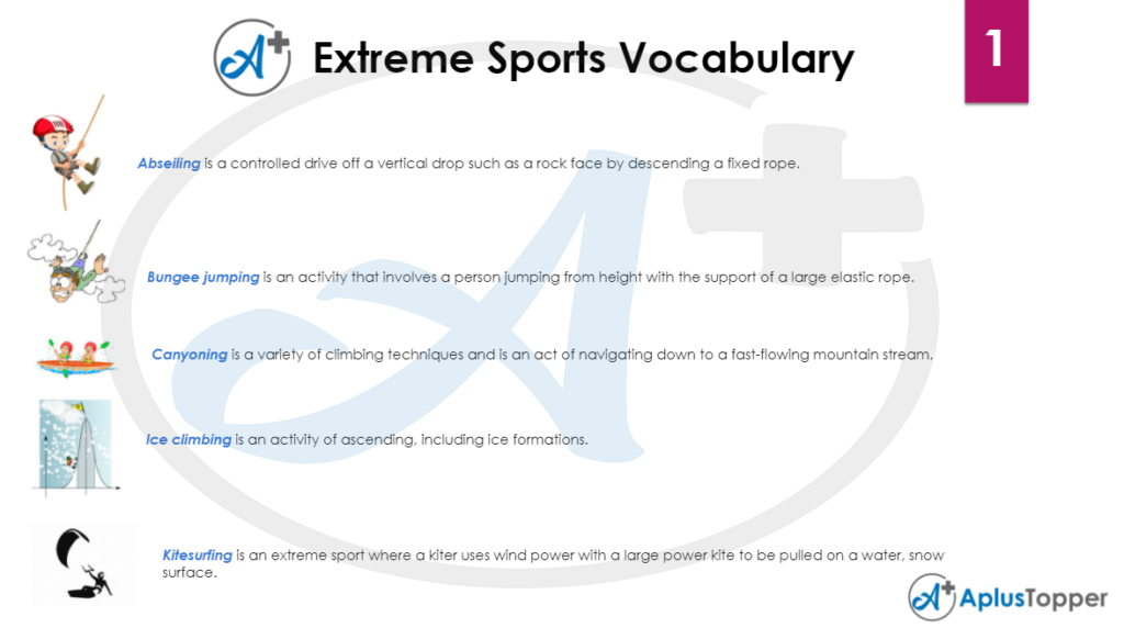 Extreme Sports Vocabulary 1