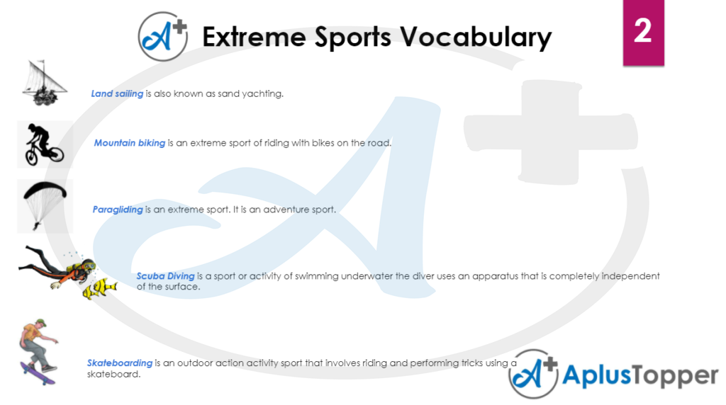 Extreme Sports Vocabulary 2