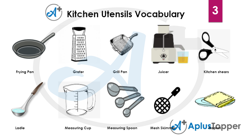 Kitchen Utensils Vocabulary English 3