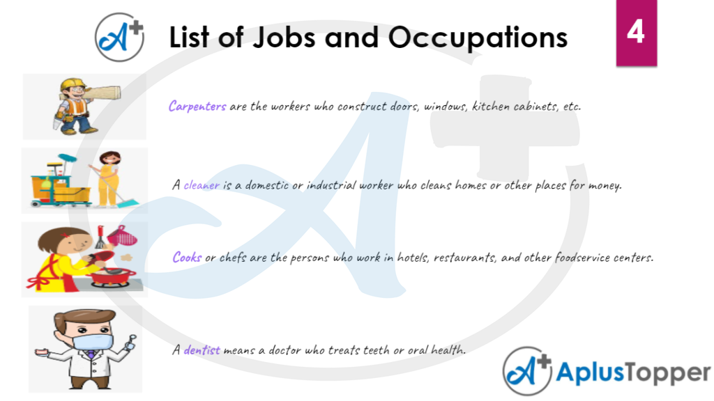 List of Jobs and Occupation Vocabulary 4