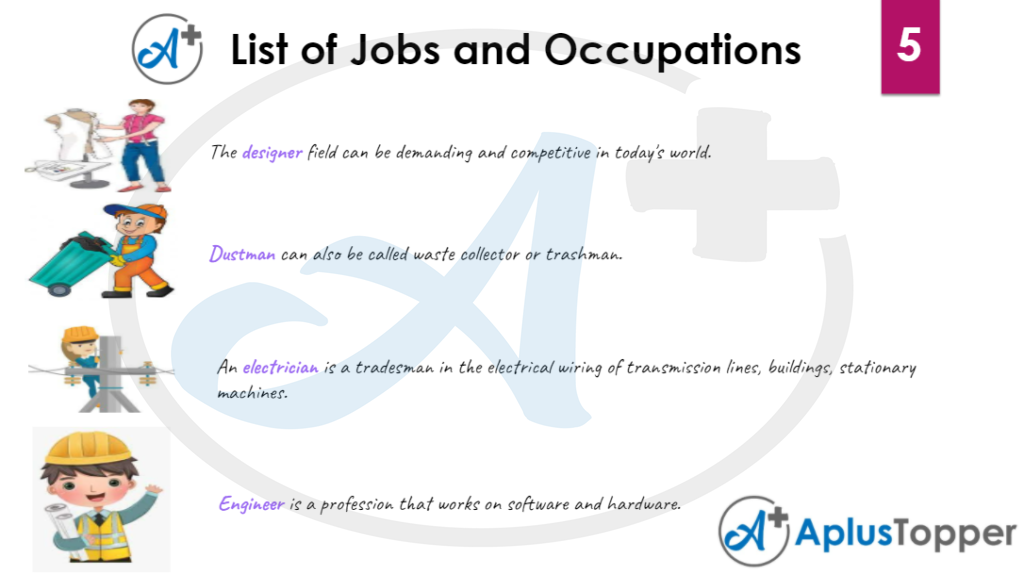 List of Jobs and Occupation Vocabulary 5
