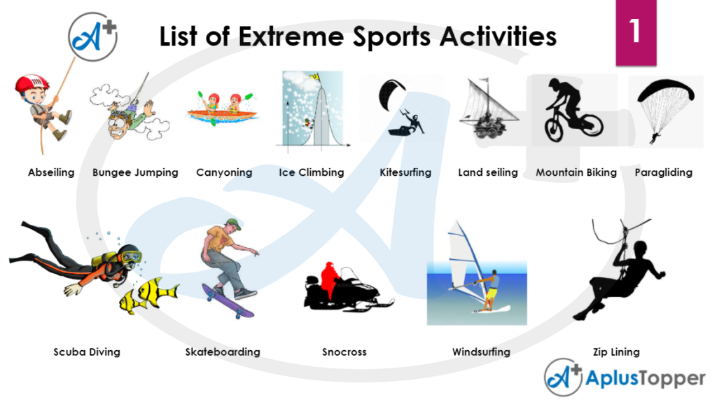 List of extreme sports activities