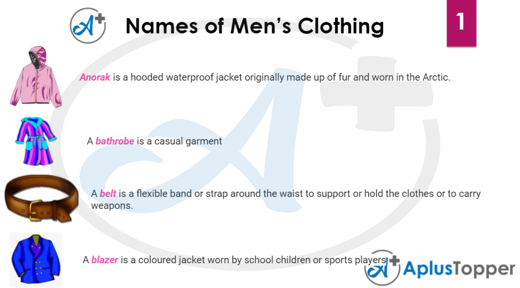 List of mens clothing 1