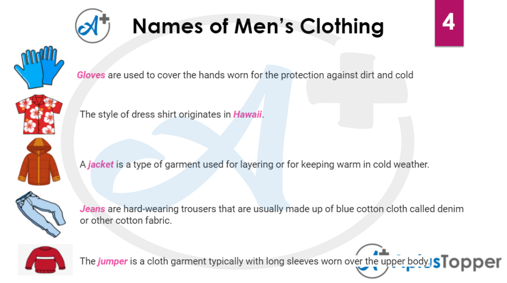 List of mens clothing 4