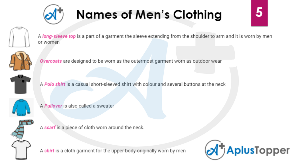 List of mens clothing 5