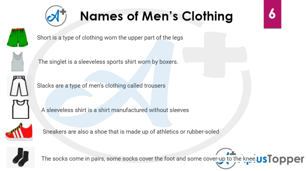 List of mens clothing 6