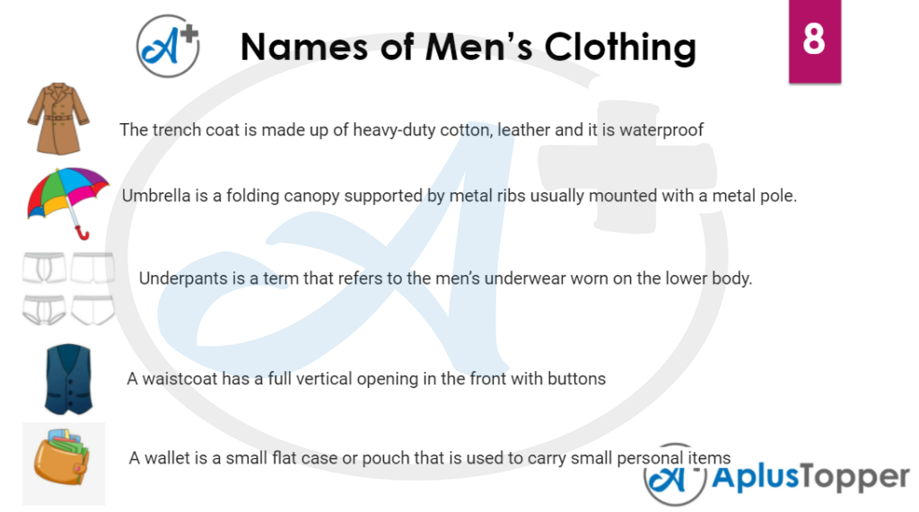 List of mens clothing 8