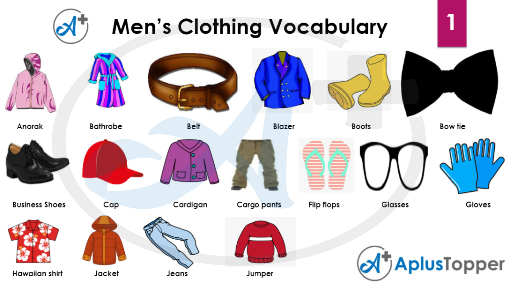 Mens Clothing Vocabulary 1