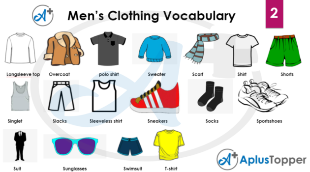 Men's Clothing Vocabulary | List of Men's Clothes in English with ...