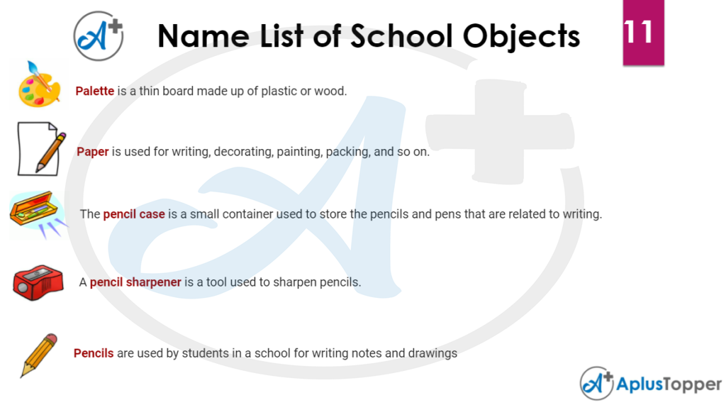 Name List of School Objects 11
