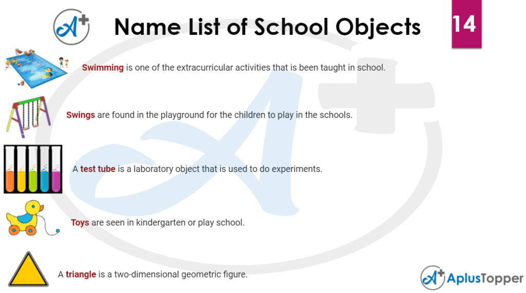Name List of School Objects 14