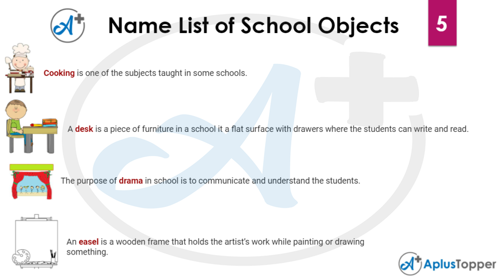 Name List of School Objects 5