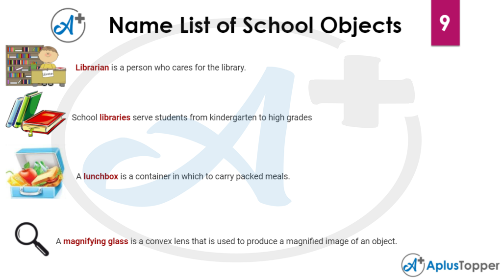 Name List of School Objects 9