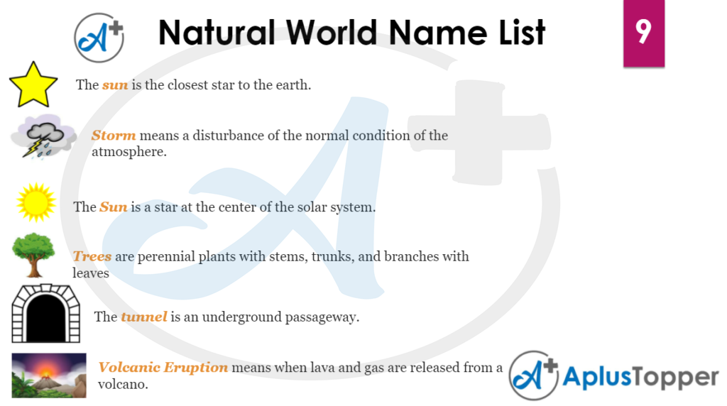 Natural World Name List 9