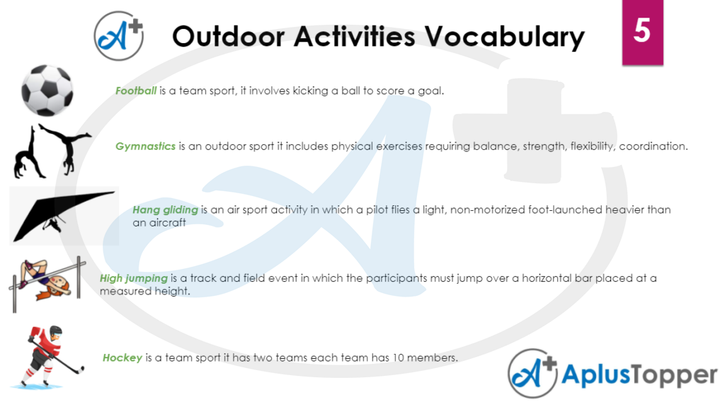 Outdoor Activities Vocabulary 5