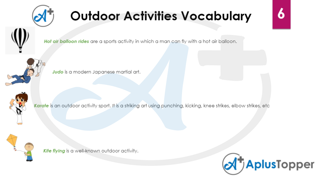 Outdoor Activities Vocabulary 6