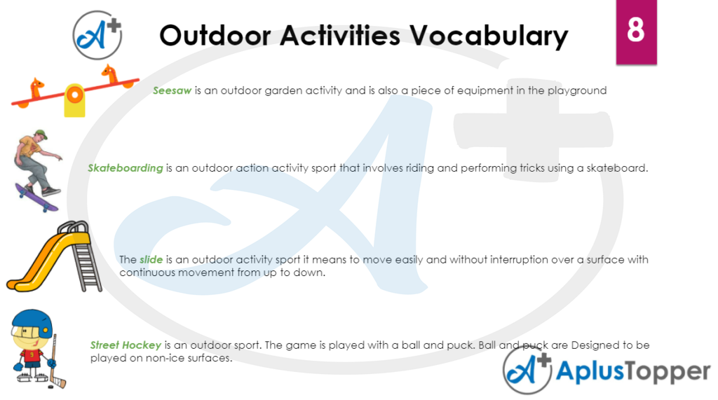 Outdoor Activities Vocabulary 8