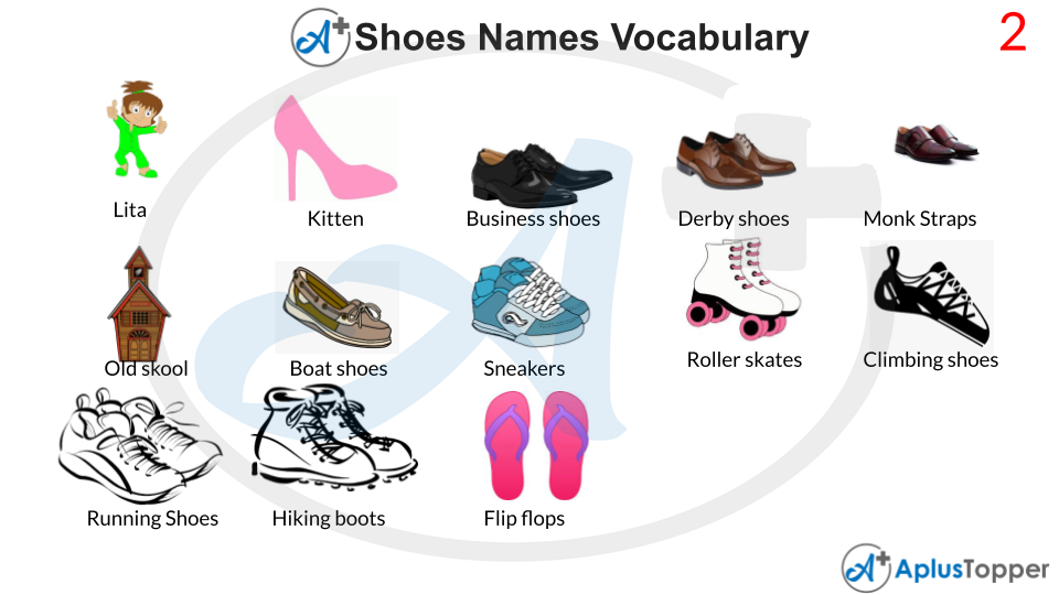 Shoes Names Vocabulary With Images