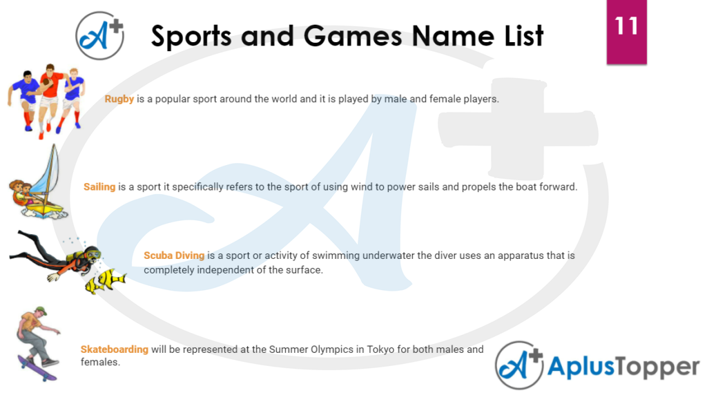 Sports and Games Name List 11