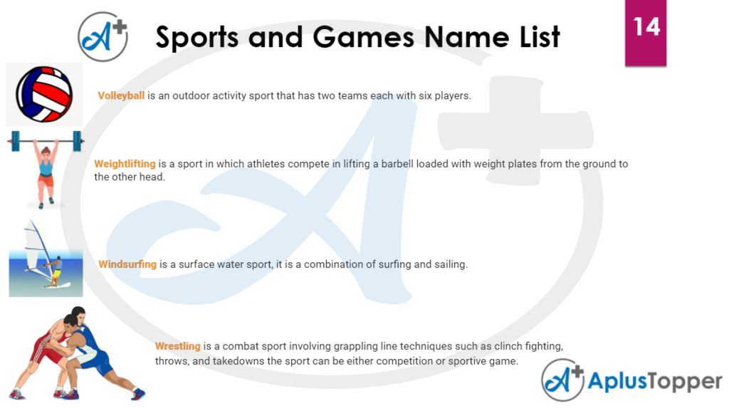 Sports and Games Name List 14