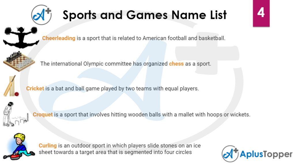 Sports and Games Name List 4