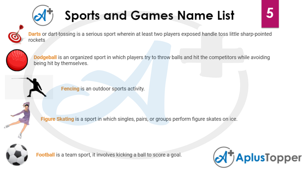 Sports and Games Name List 5