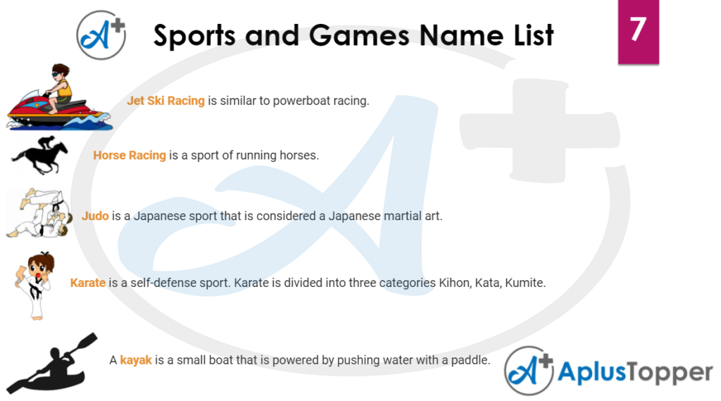 Sports and Games Name List 7