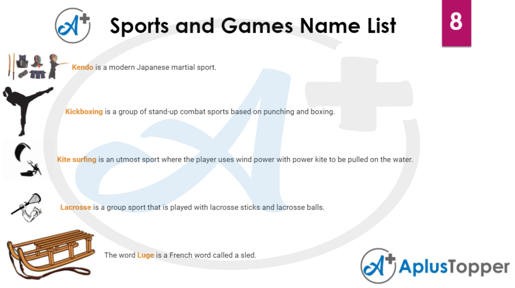 Sports and Games Name List 8