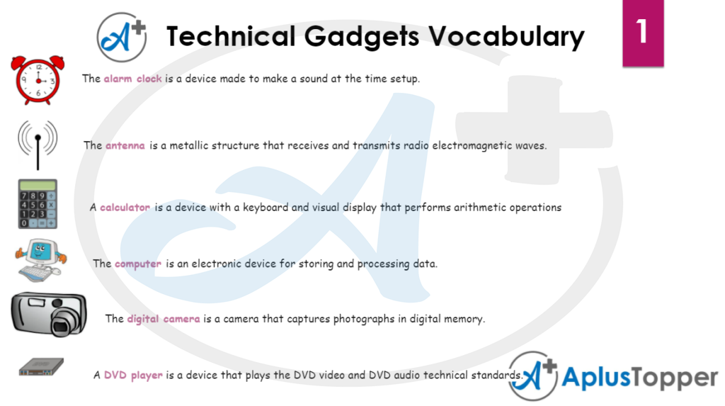 Technical Gadgets Vocabulary 1