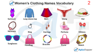 Vocabulary Women's Clothing Names Clothes | List of Women’s Clothes ...