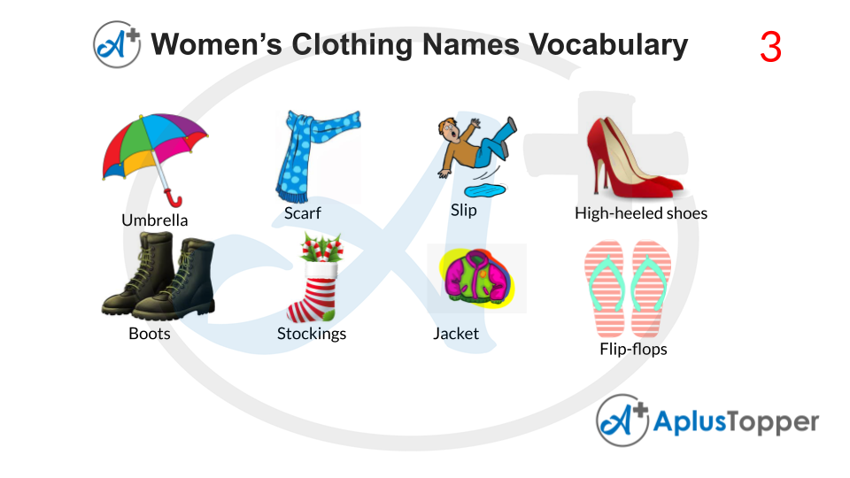 Womens Clothing Names Vocabulary With Pictures