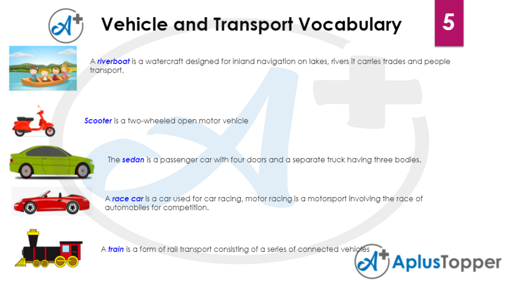 vehicle and transport vocabulary 5