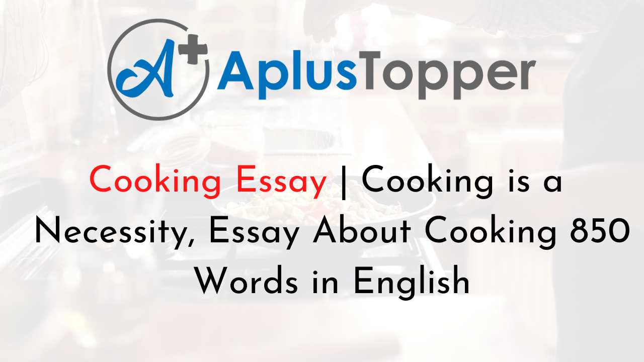 essay on cooking food