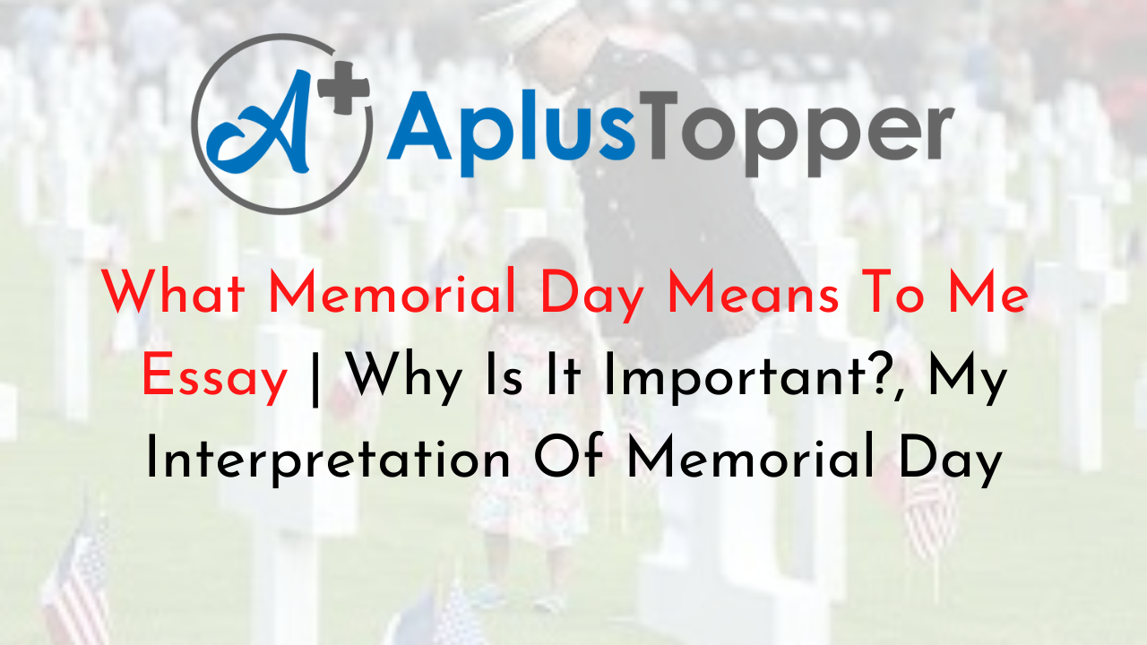 memorial day meaning essay