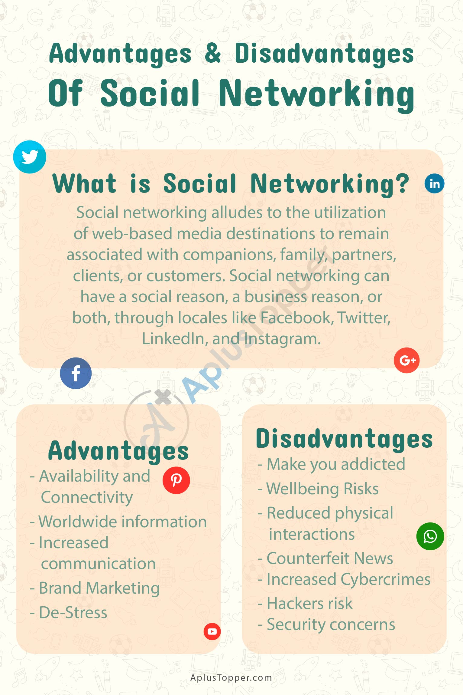 Supone Reactor Notable Advantages And Disadvantages Of Social Networking | What is Social  Networking? Pros and Cons of Social Networking - A Plus Topper