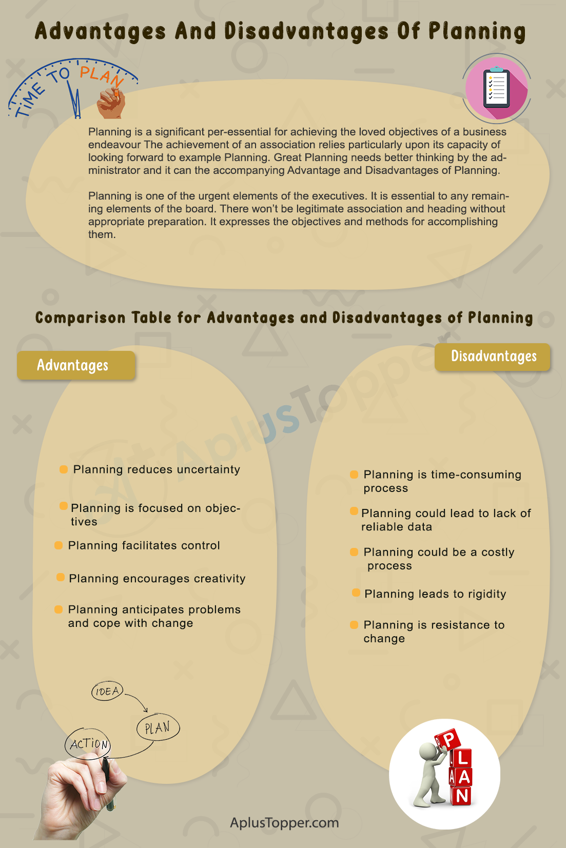 Advantages And Disadvantages Of Planning 1