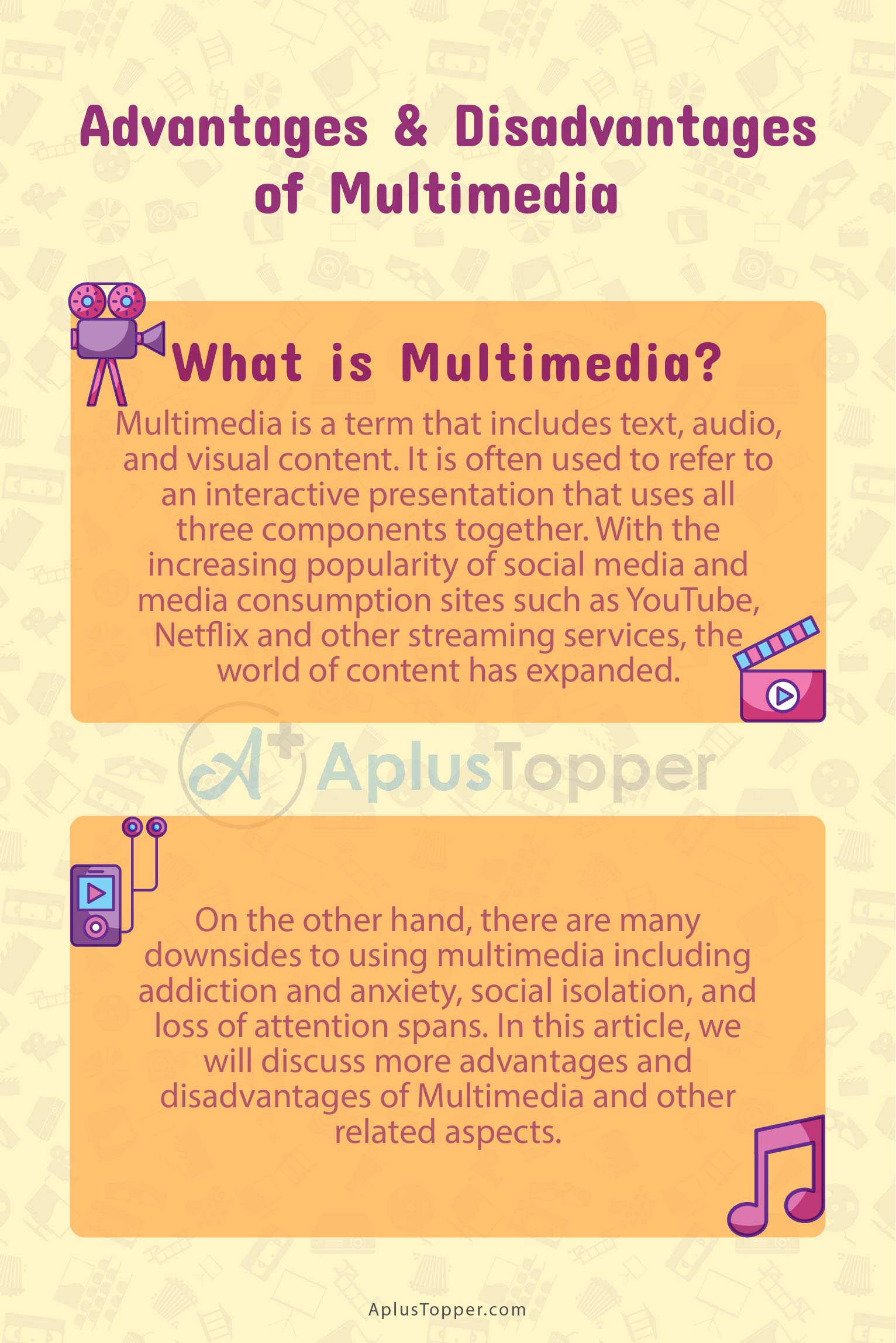 Advantages And Disadvantages Of Multimedia | 9 Benefits of Multimedia, Pros  and Cons - A Plus Topper