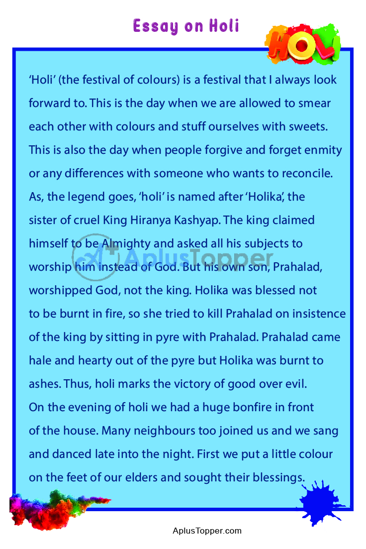 essay of holi in