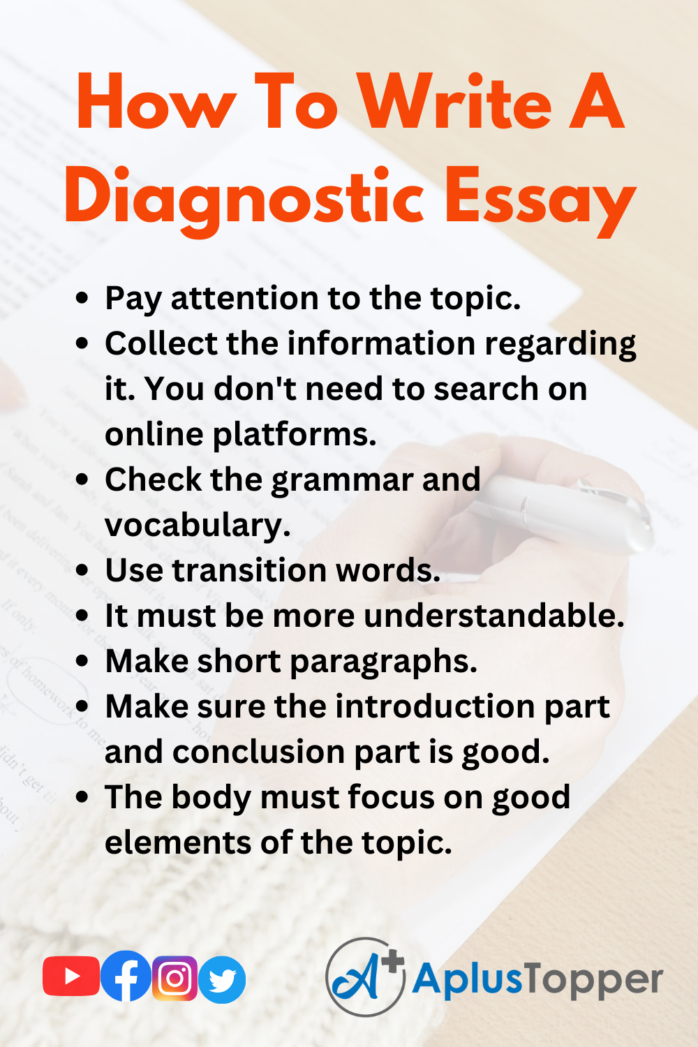 How To Write A Diagnostic Essay 