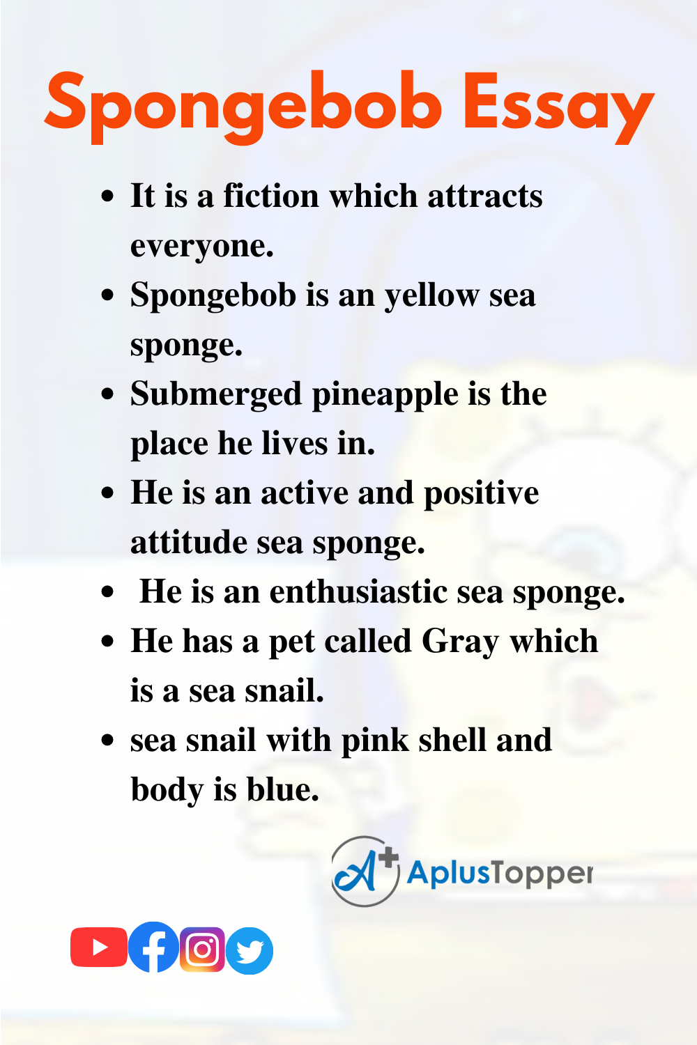 college essay on spongebob