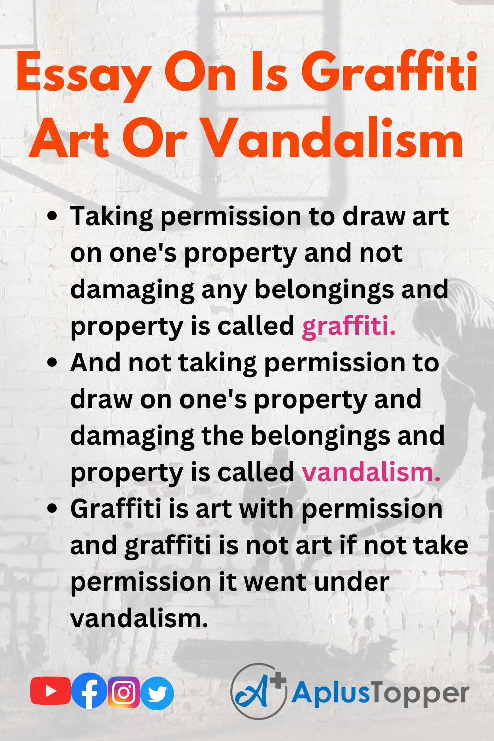 essay about vandalism in school