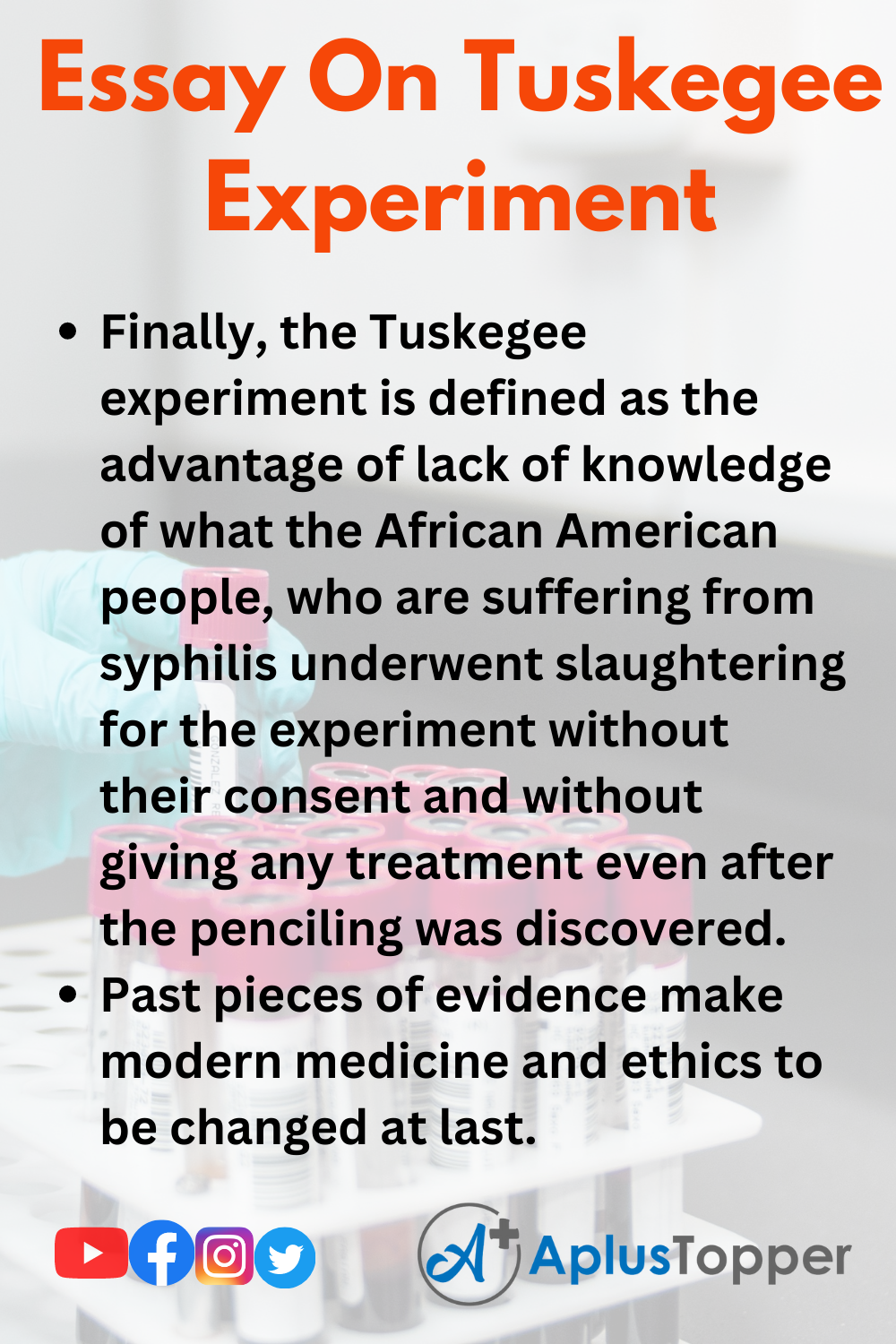 Essay On Tuskegee Experiment 