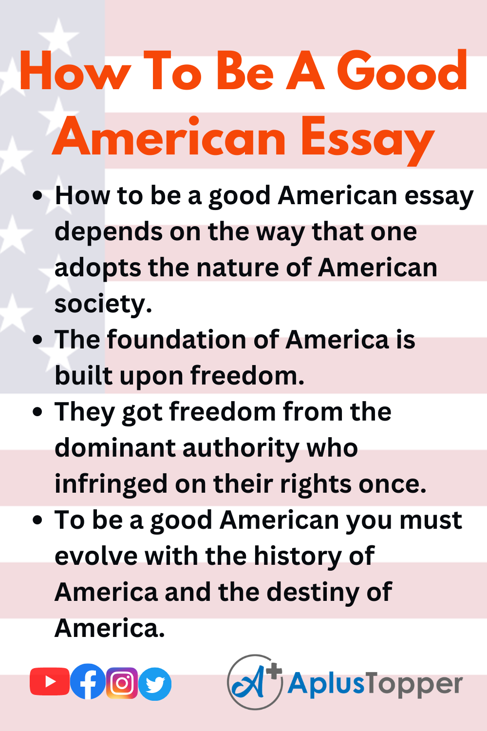 How To Be A Good American Essay