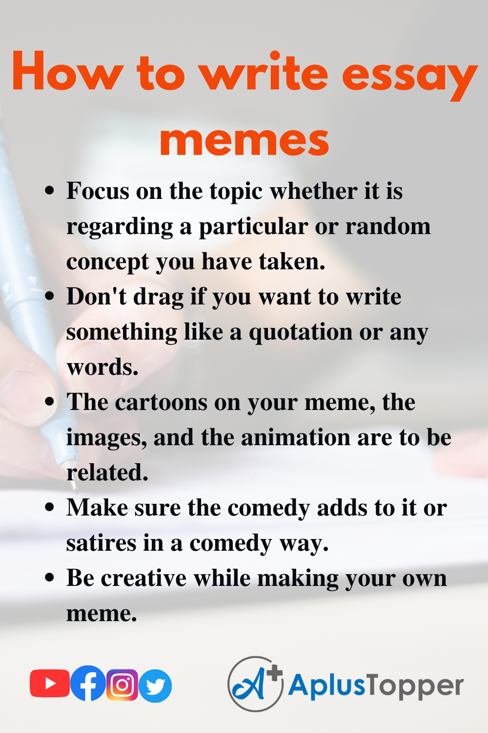 How to write essay memes