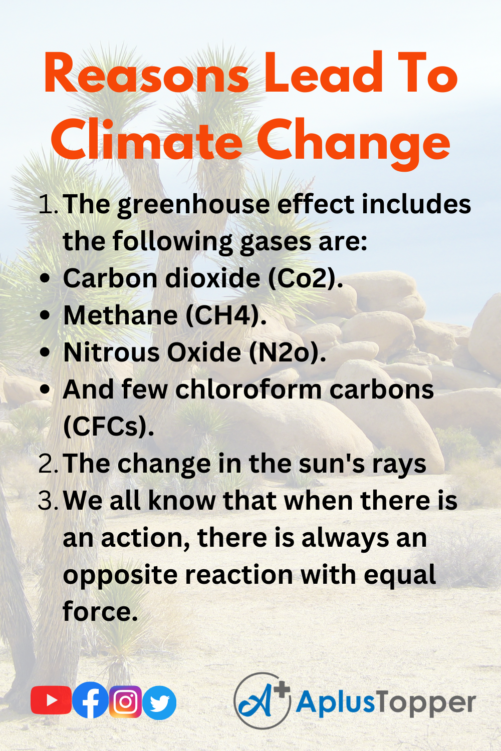 Reasons Lead To Climate Change